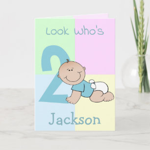 Tarjeta Bebé de Dibujos Animados Adorable Cumpleaños númer