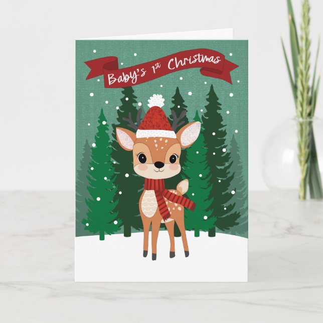 Tarjeta Bebé de Navidad 1er Navidad (Anverso)