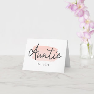 Tarjeta Bebé de tía minimalista cepillo rosado sacude a tí