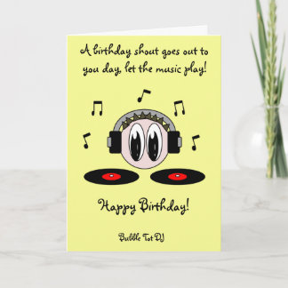 Tarjeta Bebé DJ de la burbuja