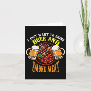 Tarjeta Bebe Guay Beer And Smoat Meat Bbq Funny Foodie Lo