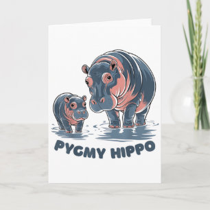 Tarjeta Bebé Hipopótamo Pygmy Adorable Moo Deng Zoo Divert