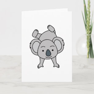 Tarjeta Bebé Koala Adorable Con Una Sonrisa Haciendo Un Pi