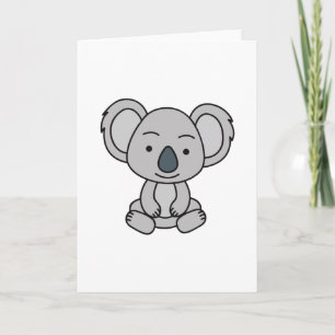 Tarjeta Bebé Koala Lindo Con Una Sonrisa Sentado