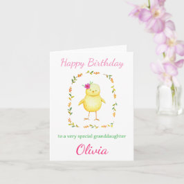 Tarjeta Bebé lindo con Chica Personalizado de flores Cumpl