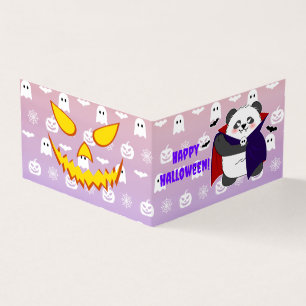 Tarjeta Bebé lindo de Halloween Vampiro Panda Dracula