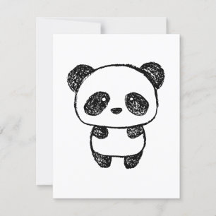 Tarjeta Bebé lindo Panda dibujado en carbón - Amanda Roos