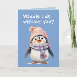 Tarjeta Bebé lindo pingüino Navidades divertidos humor vac