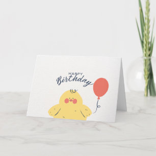 Tarjeta Bebé pollito lindo feliz cumpleaños