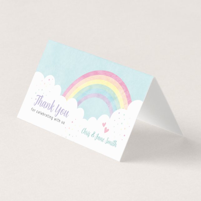 Tarjeta Bebé Rasplante Pastel Arcoiris (Anverso)