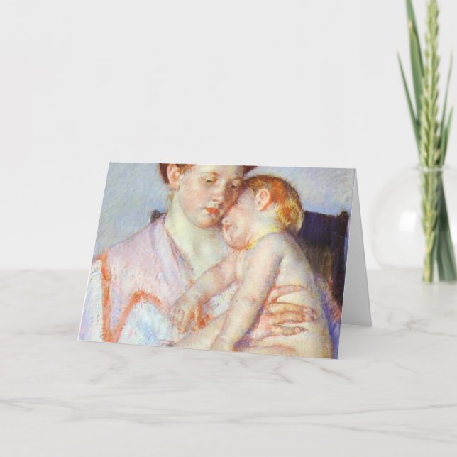 Tarjeta Bebé somnoliento.c. 1910, Mary Cassatt (Anverso)