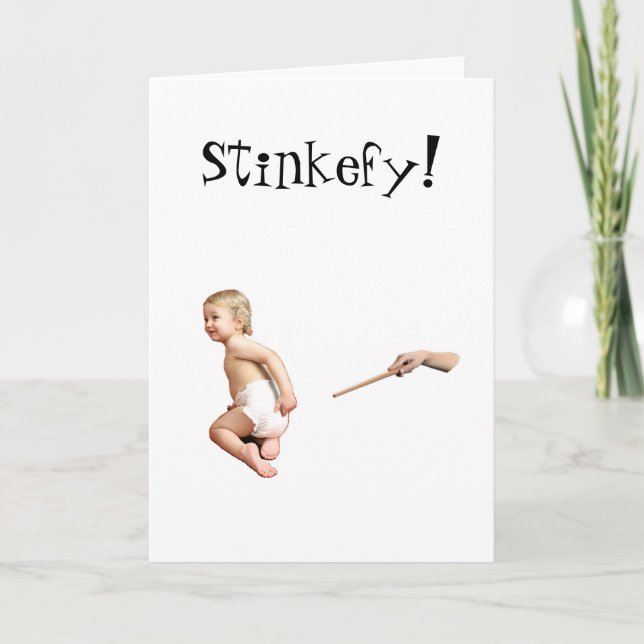 Tarjeta Bebé Stinkefy!-tarjeta de saludo (Anverso)