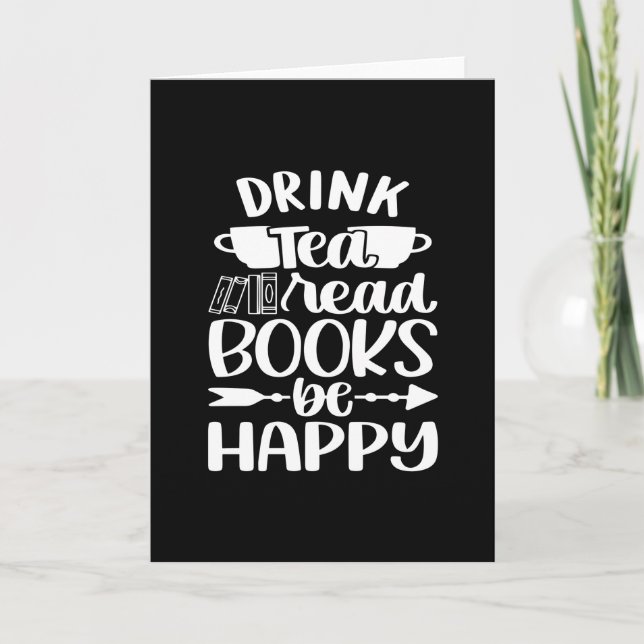 Tarjeta Bebe un libro de lectura de té sé feliz (Anverso)