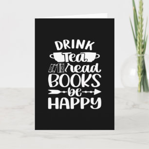 Tarjeta Bebe un libro de lectura de té sé feliz