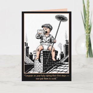 Tarjeta Bebé victoriano deshollinador de chimeneas. Tarjet