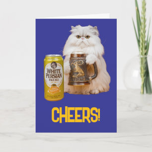 Tarjeta Bebedor de cerveza persa blanco