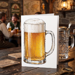 Tarjeta Bebedor de Taza de Cerveza Fría Espumosa