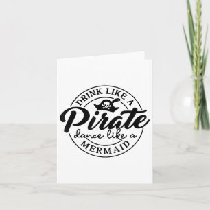 Tarjeta Beber Como Baile Pirata Como Una Sirenita Hablar C