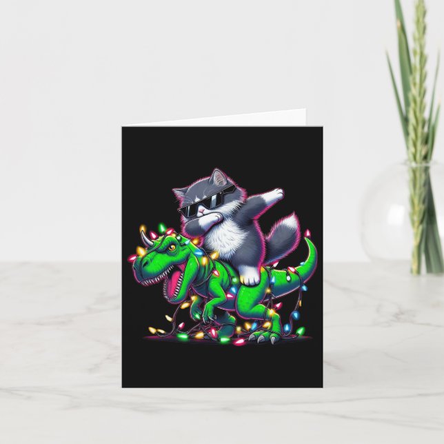 Tarjeta Beber gato siberiano en Navidad enciende rex de di (Anverso)