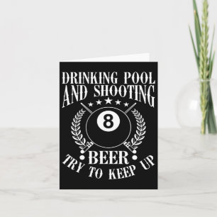 Tarjeta Beber Piscina Y Disparar Cerveza Graciosa Billiard