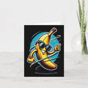 Tarjeta Beber plátano amarillo con sombrillas - Dab Dancin