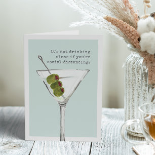 Tarjeta Beber Solo   Saludo Divertido de Distanciamiento S