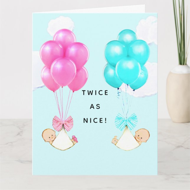 Tarjeta Bebés gemelos (Anverso)