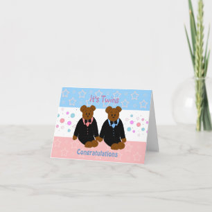 Tarjeta Bebés Gemelos Nuevos