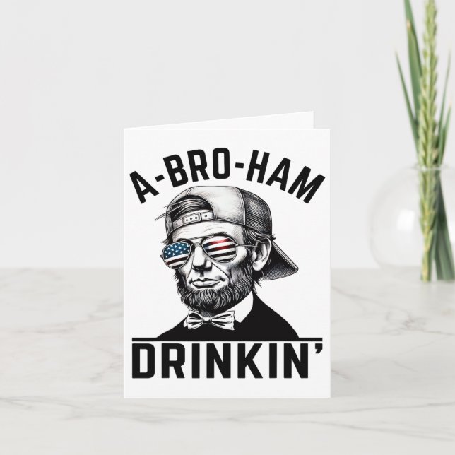 Tarjeta Bebida A-bro-ham Americana Divertida 4 De Julio Ab (Anverso)
