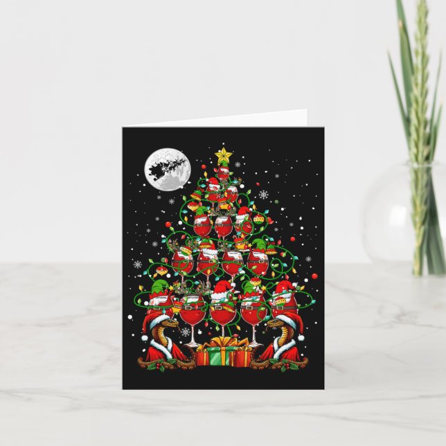 Tarjeta Bebida De Árboles De Navidad De Serpientes De Sant (Anverso)