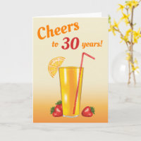 Bebida De Fruta naranja Saluda A 30 Felices Cumple