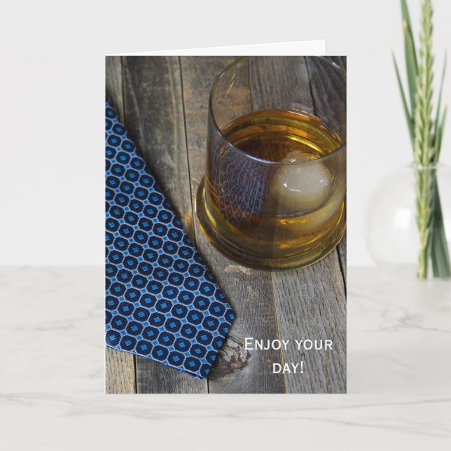 Tarjeta Bebida del whisky del cumpleaños (Anverso)