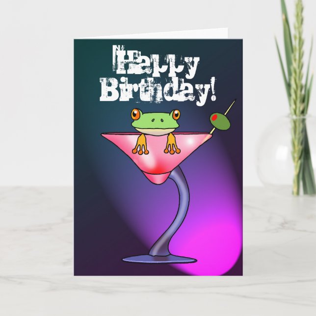 Tarjeta bebida diversión del feliz cumpleaños de (Anverso)
