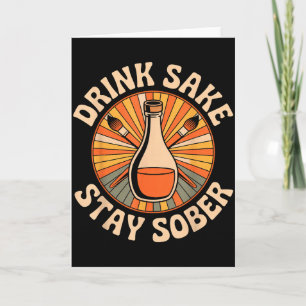 Tarjeta Bebida Divertida Sake Mantén la Sobriedad Humor Ja