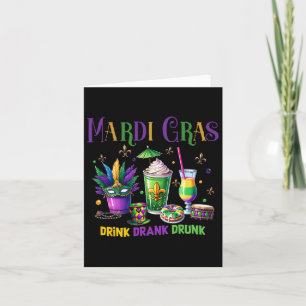 Tarjeta Bebida dulce borracha borracha gracioso Mardi Gras