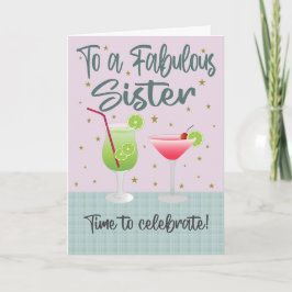Tarjeta Bebidas de Cumpleaños para Hermana Fabulosa