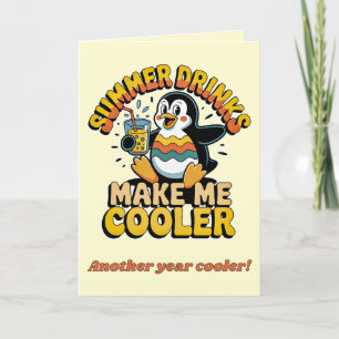 Tarjeta Bebidas De Verano De Pingüino Lindo Me Hacen Más F