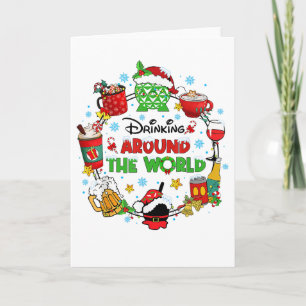 Tarjeta Bebiendo alrededor de la familia Navidad Vacacione