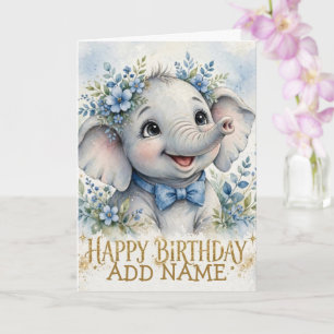 Tarjeta Becerro de elefante macho: Arco pastel de animal b