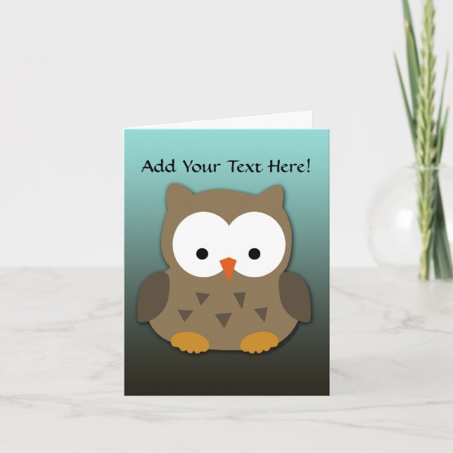 Tarjeta Bechuza Cute Personalizada (Anverso)