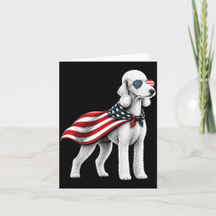 Tarjeta Bedlington Terrier 4 De Julio Bandera Americana