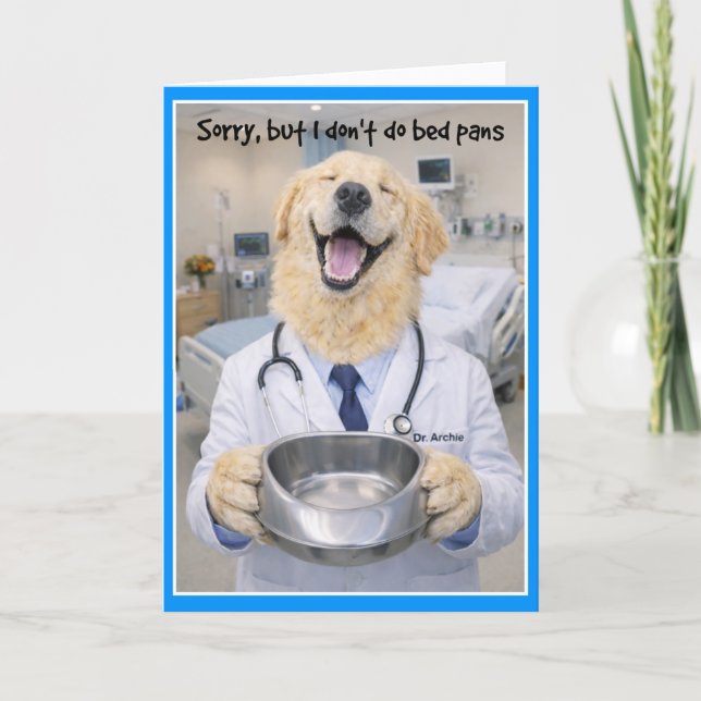 Tarjeta Bedpan Help Get Well Card  BPA-1 (Anverso)
