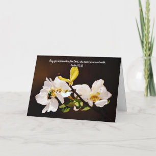 Tarjeta Bee and Blossoms Bible Verse Card Salm 115:15
