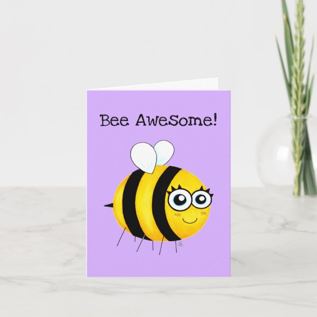 Tarjeta Bee Awesome, lindo Personalizado Bee (Anverso)