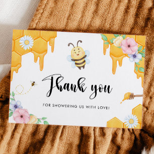 Tarjeta Bee Baby Shower Gracias