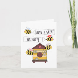 Tarjeta Bee Birthday Card - "Hive a Great Birthday!"