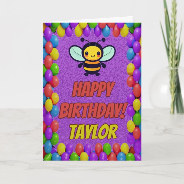 Tarjeta Bee Fun Personalizado Fun Greeday Card (Anverso)