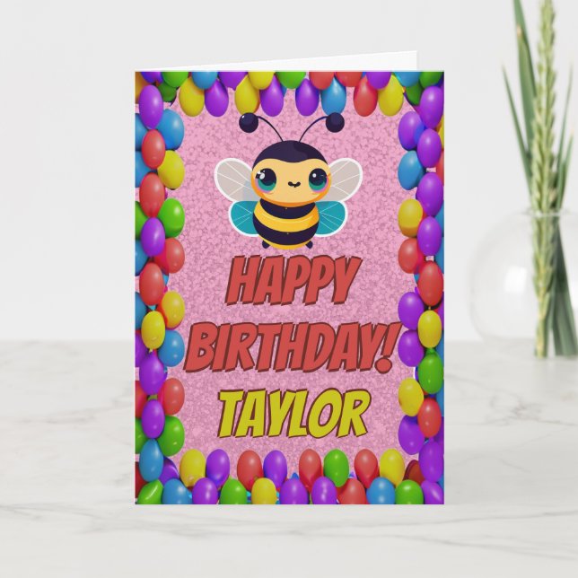 Tarjeta Bee Fun Personalizado Fun Greeday Card (Anverso)