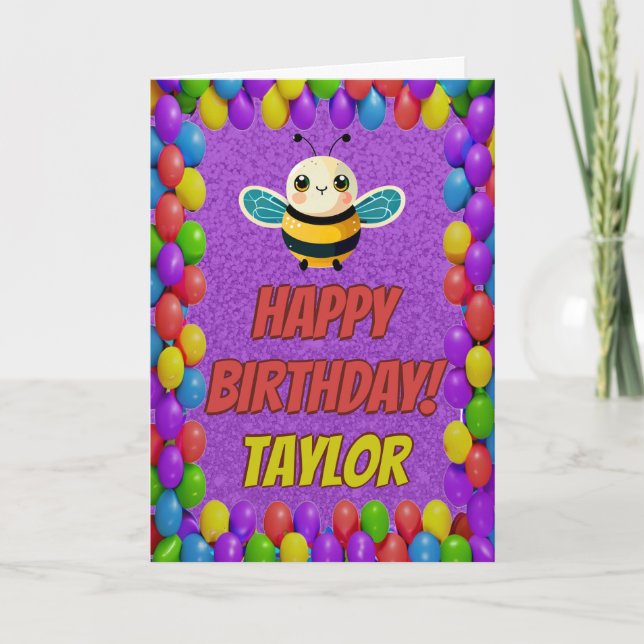 Tarjeta Bee Fun Personalizado Fun Greeday Card (Anverso)