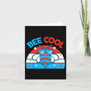 Tarjeta Bee Guay 4 de julio Rojo Azul Blanco Estadounidens